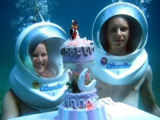 Celebration underwater wedding anniversary